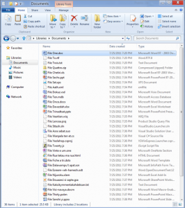 Screenshot of Windows Explorer in "Windows 8"