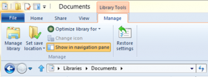 Library Tools in Windows 8 Screenshot of Library Tools in Windows 8 File Explorer